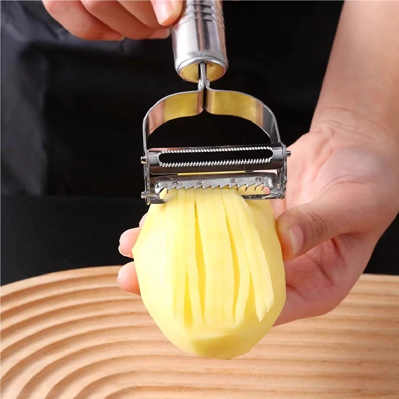 Descascador INOX Legumes Frutas Dupla Lâmina Móvel 2 Em 1/Descascador De Legumes Verduras Frutas promoção — imagem 2 de 2