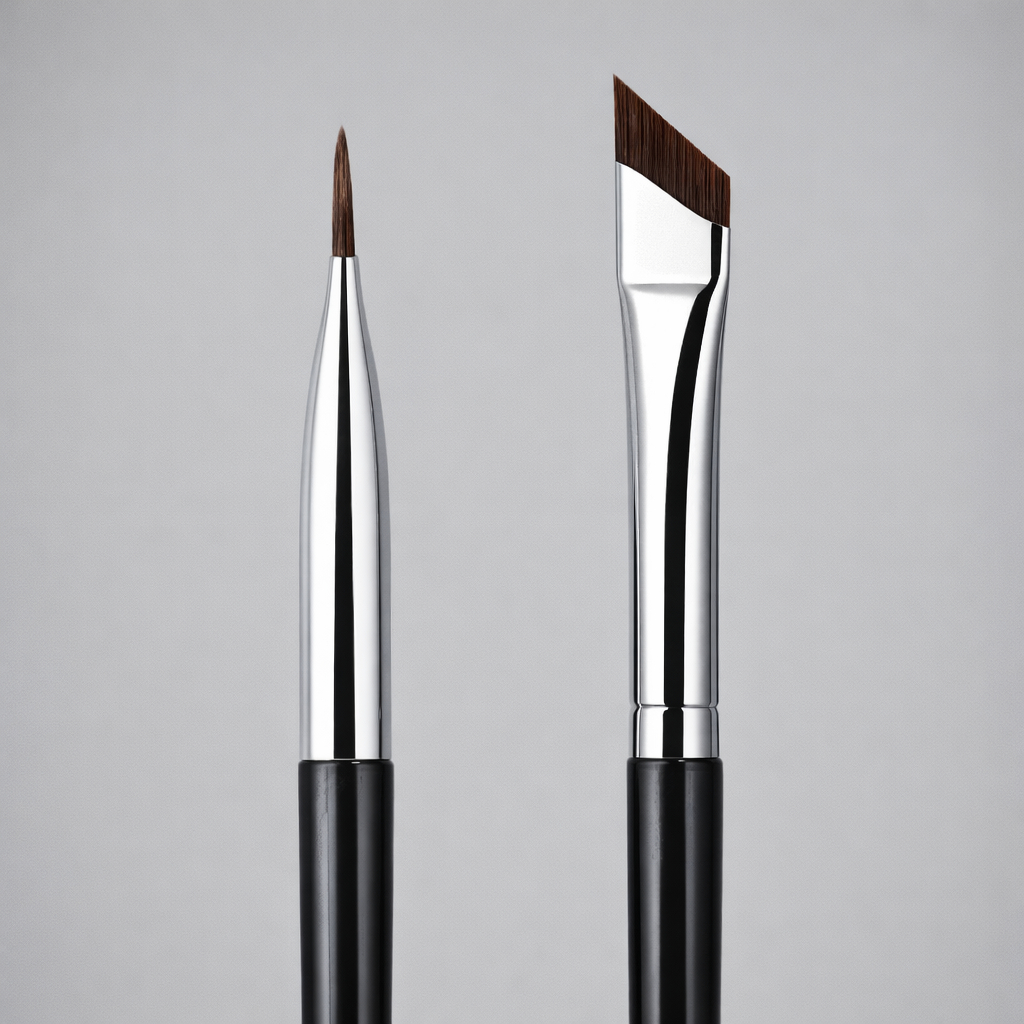 Pincel de Maquiagem Ultrafino para Sobrancelhas Chanfrado de Precisão para Delineador Sombra e Olhos