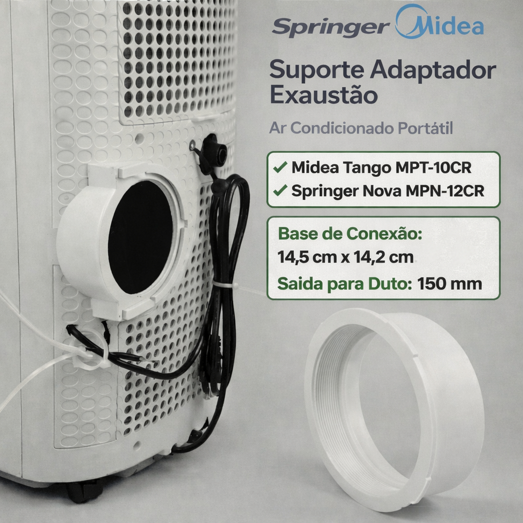 Adaptador Duto Ar Condicionado Portátil Midea Tango/Nova MPT10CRV, MPT12CRV, MPN10CRV, MPN12CRV em Oferta na Shopee