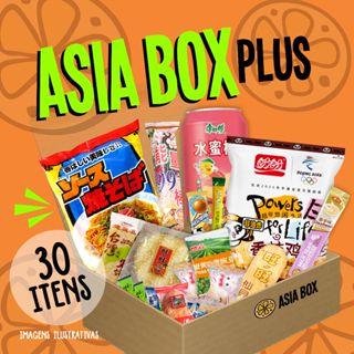 Asia Box Plus - super pack de guloseimas orientais com lamen e bebida (30 itens) em Oferta na Shopee