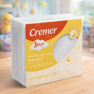 Pacote Fralda Pano Luxo Branco C/bainha Cx/15 Unid. Tamanho 70x70 em Oferta na Shopee