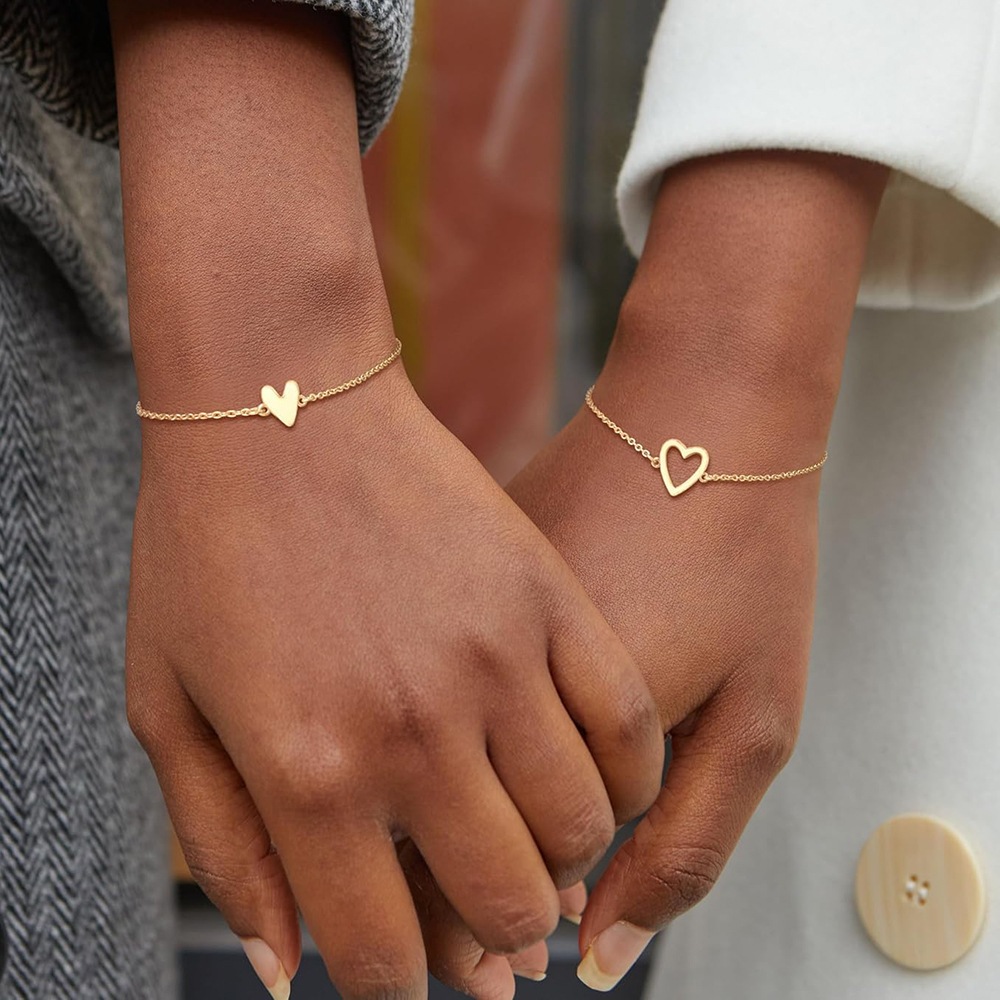 Pulseira De Coração De Amor Para Casais/Amizade – Presente De Joia Ajustável Com 2 Pacotes em Oferta na Shopee
