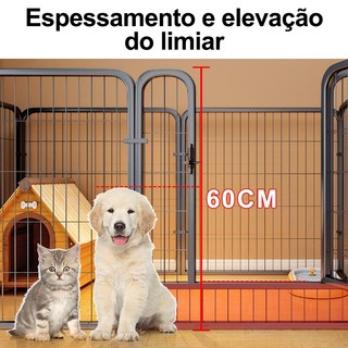 Cercadinho Dobrável para Cachorros 8 Painéis 1,2m Altura para Pets Interior e Exterior