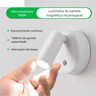 Luminária de Quarto Sem Fio Recarregável LED - Arandela de Parede Abajur de Cabeceira para Leitura em Oferta na Shopee