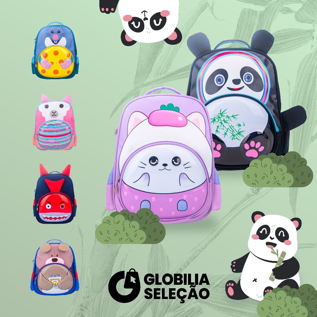 Mochila Infantil Escolar Menino Menina  Resistente Passeio Bolsa Impermeável BMA5112-3D