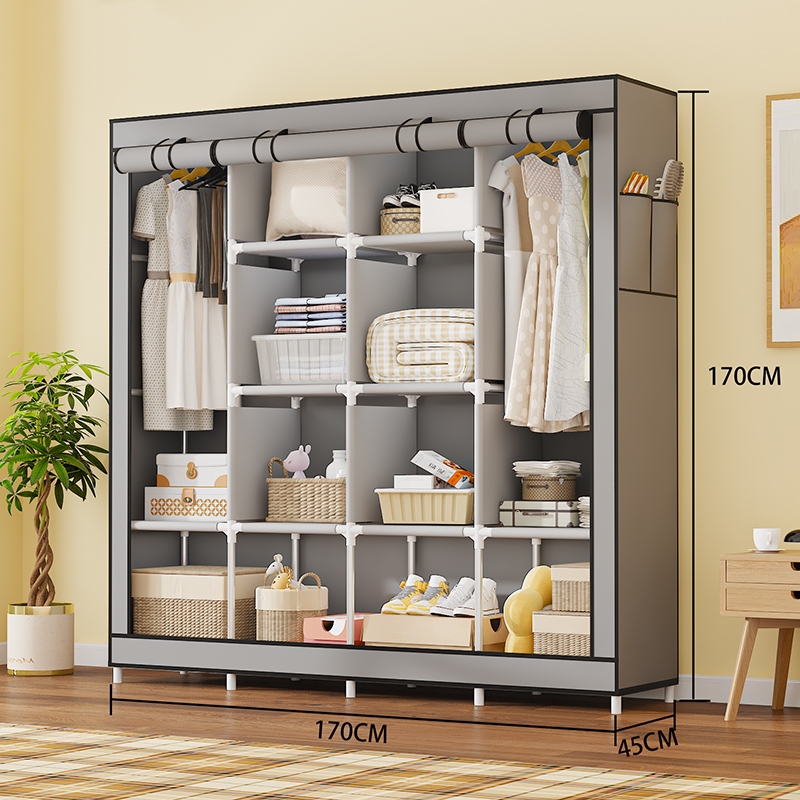 【Extra Grande】Arara Guarda Roupa Dobrável Armário Organizador Multiuso Roupeiro Cabideiro Closet 2 a 3 pessoas usam em Oferta na Shopee