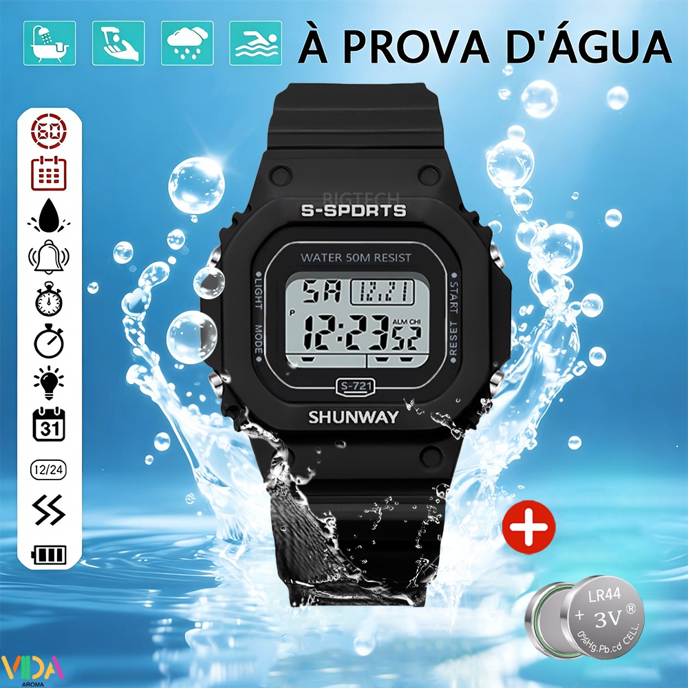 Relógio 50M A Prova Dágua Masculino Digital Esportivo Visão Noturna Resistente Quedas E Ao Desgaste em Oferta na Shopee