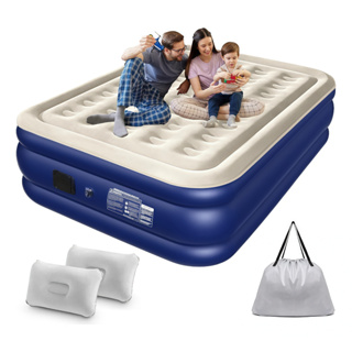 Colchão Inflável Queen Casal com Bomba Removível + 2 Travesseiros Infláveis em Oferta na Shopee