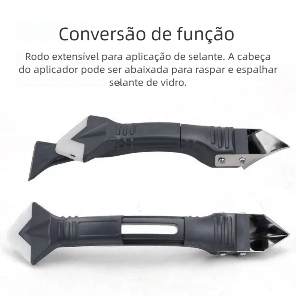 3 em 1 Raspador de Rejunte - Espátula Aplicadora de Silicone e Plástico