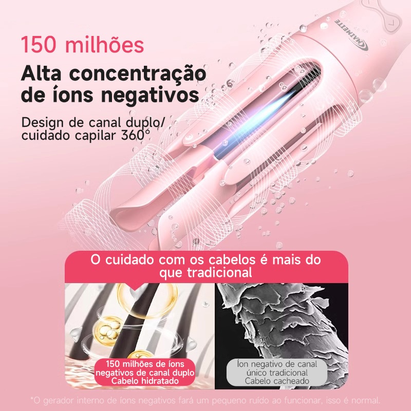 MAIMEITE Modelador de Cachos Ferro Ondulação Automático Giratório Bivolt Aquecimento Rápido
