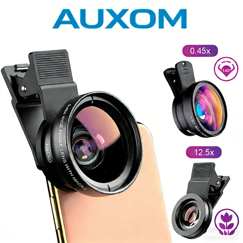 2 em 1 Lente Celular Macro para Celular Foto Fotografia 12.5x E Super Ângulo Amplo 0.45x Apexel em Oferta na Shopee