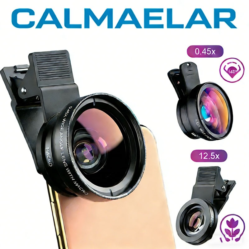 GS 2 Em 1 Lente Celular Macro para Celular Foto Fotografia 12.5x E Super Ângulo Amplo 0.45x Apexel