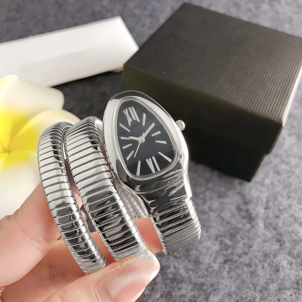 "Relógio Feminino Dourado com Pulseira Cobra – Design Escultural + Caixa Presente Elegante" em Oferta na Shopee