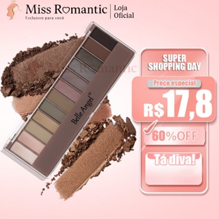 Paleta de Sombras 12 Cores Belle Angel Alta Pigmentação Tons de Nude Pocket em Oferta na Shopee