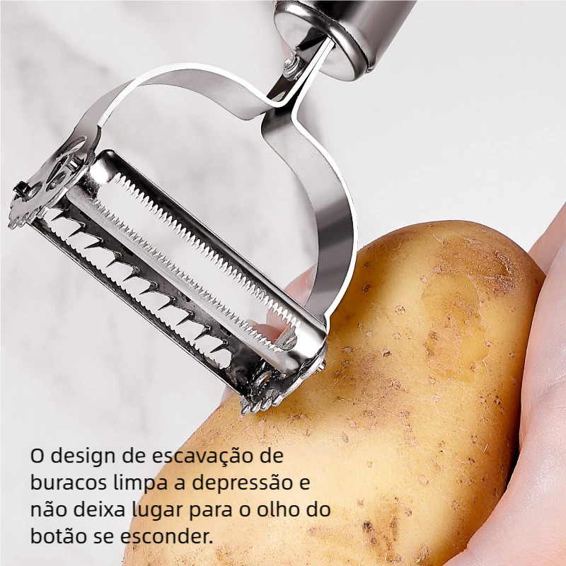 Descascador Dupla Lâmina Móvel Inox 2 em 1 Versátil Legumes e Frutas, ! — R$ 11,81 em Shopee, 41% OFF