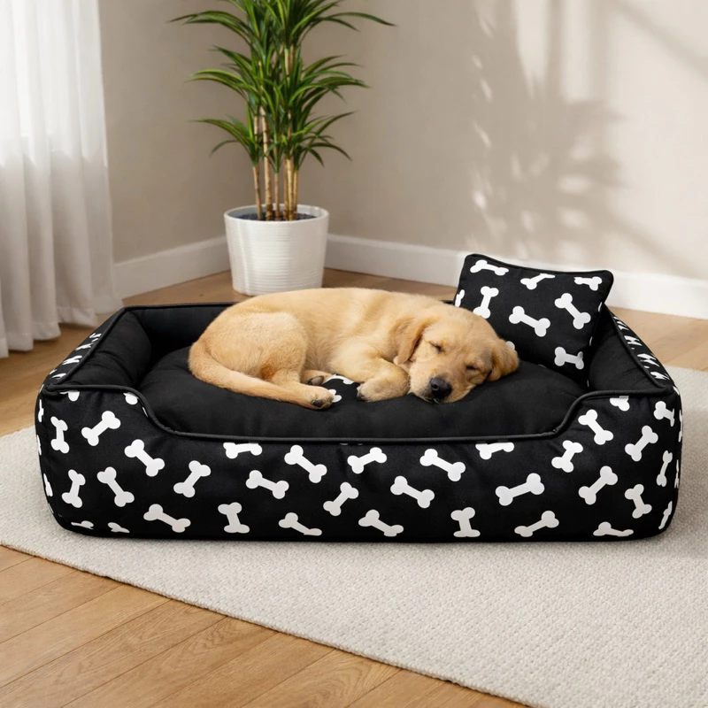 Caminha Cama Pet com Fundo impermeável com Zíper para Cão Gato Grande, Médio e Pequeno — imagem 1