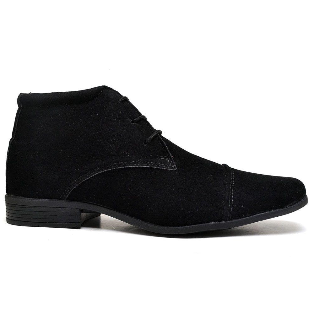 Bota Masculina Camurça Marrom Preto Confortável Trabalho Coturno Pai Festa Chelsea Chukka Oxford Pai