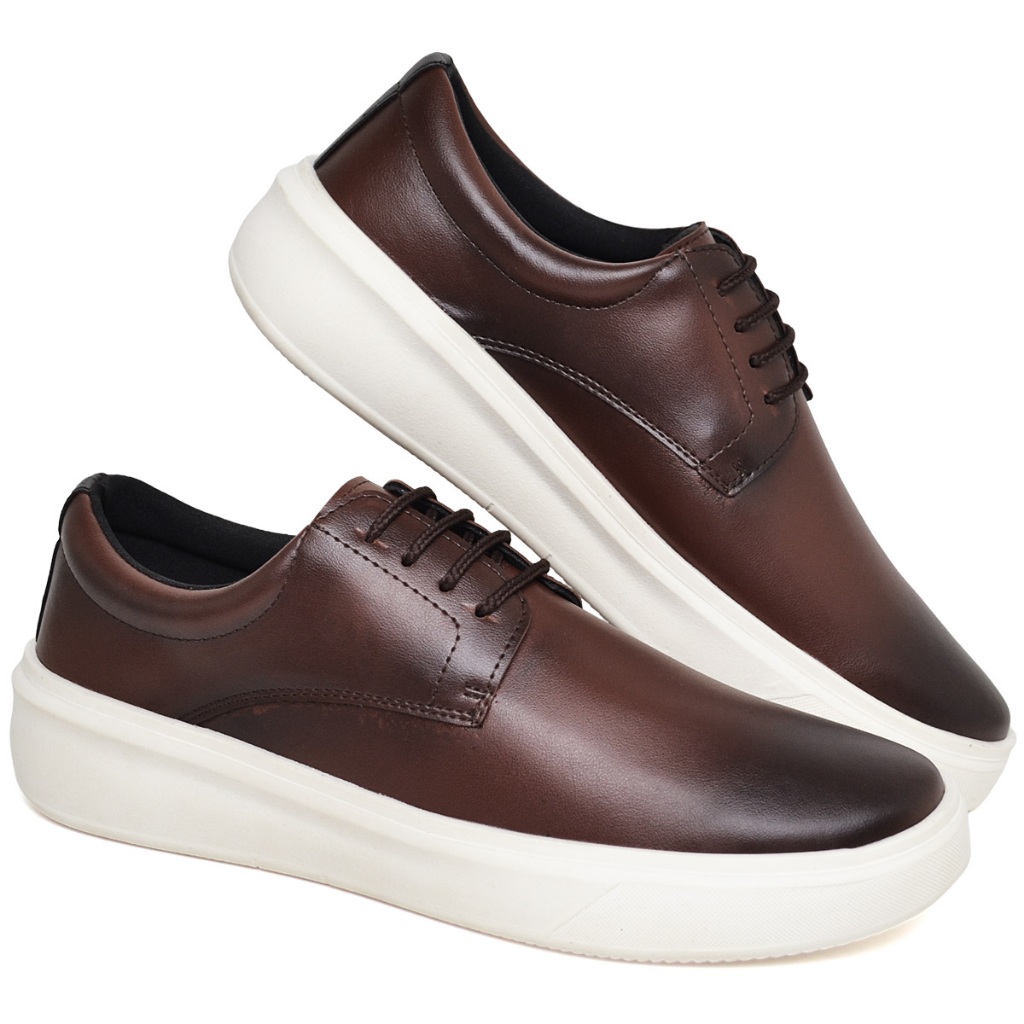 Sapatenis Masculino Casual Preto Marrom Tenis Couro Trabalho Padrinho Faculdade Oxford Mocassim Pai