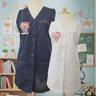 Jaleco/ Blusa Professora Coruja Lapís e Nome em Oferta na Shopee