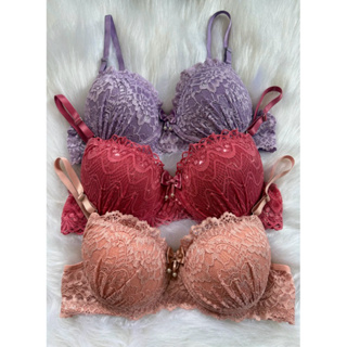 Kit 3 Sutiã com bojo de Renda com Aro Confortavel Lingerie Feminina luxo em Oferta na Shopee