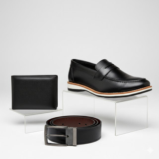Kit 1 Sapato Mocassim Casual Masculino Cinto Carteira Preto Marrom Sapatenis Confortável Casamento Social Oxford Derby