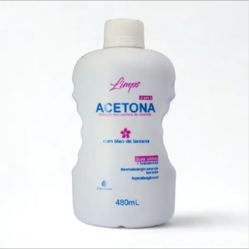 Removedor de Esmalte - Acetona Cruzeiro Limpp’s 480ml 2 em 1 com Óleo de Banana – Remove Esmalte sem Ressecar