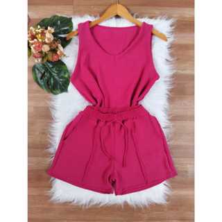 Conjuntos Femininos Estilo Moda Verão Duna Blusa Gola V Shorts Elegância Conforto em Oferta na Shopee