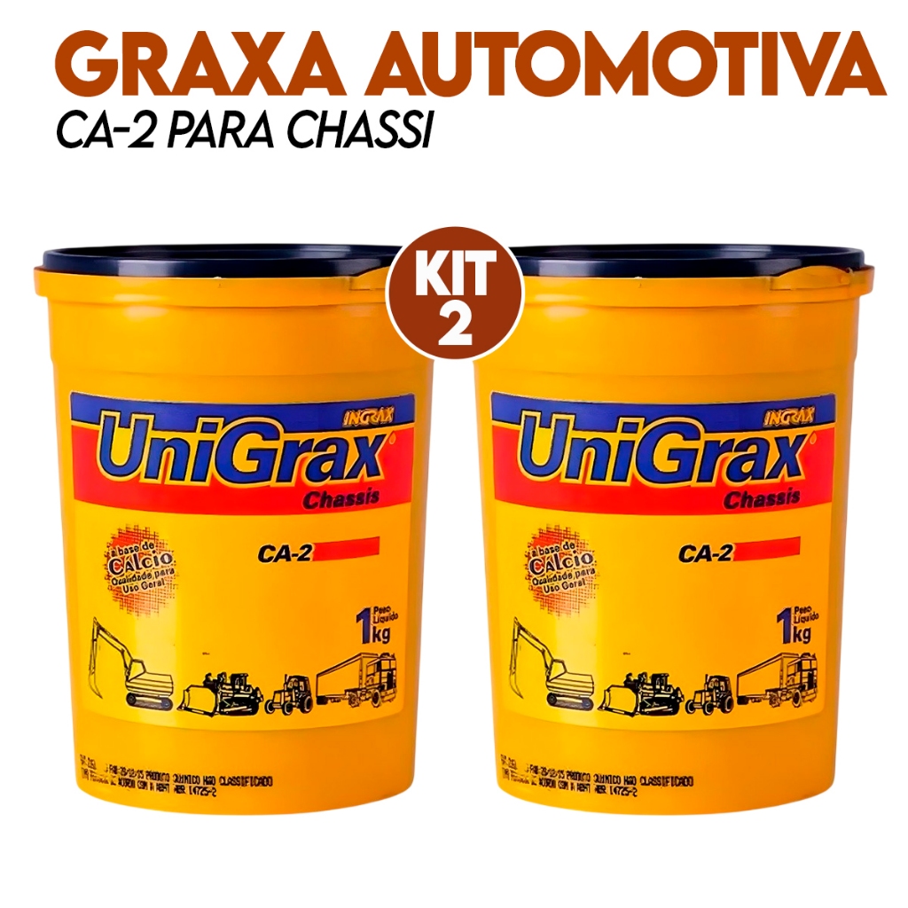 Kit 2 Graxa Castanha Unigrax Para Chassis Ca-2 1kg Ingrax em Oferta na Shopee