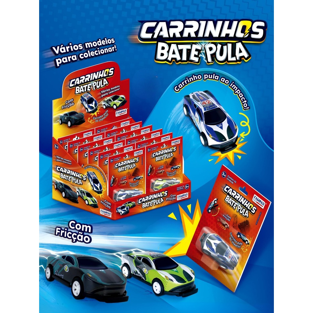Carrinho Bate e Pula Super Divertido Colorido Presente que toda criança Ama