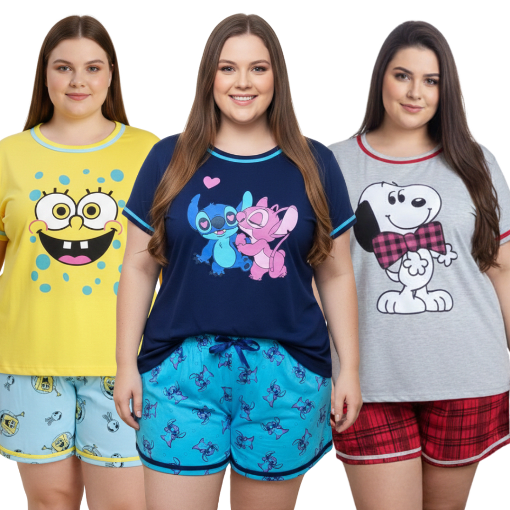 Baby Doll Plus Size Meia Manga | Roupa de Dormir em Oferta na Shopee