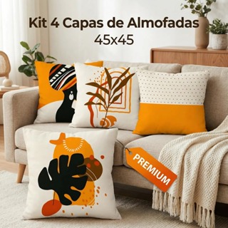Kit com 4 Capas para Almofadas Decorativas 45x45 Abstrato em Oferta na Shopee