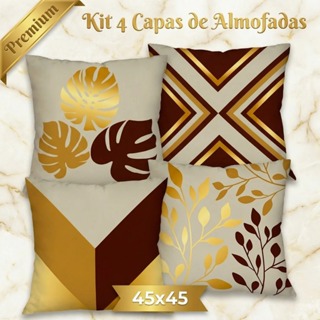 Kit com 4 Capas para Almofada Decorativas 45X45cm Luxo Botânico em Oferta na Shopee