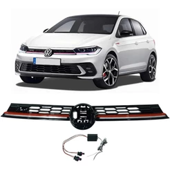 Grade Superior Friso Vermelho Com Drl Luz Diurna Polo Gts 2023 2024 2025