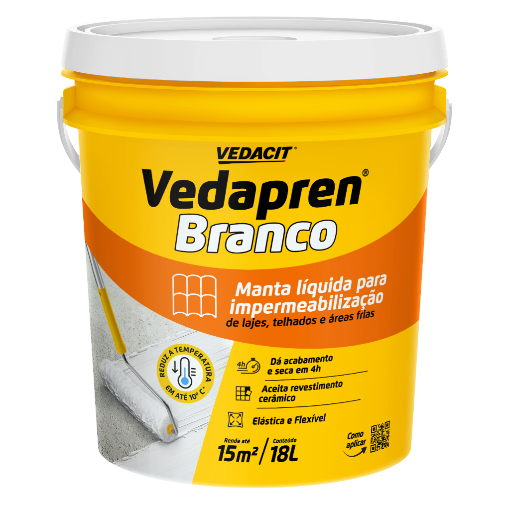 Vedapren Branco Manta Líquida Acrílica Impermeabilizante 18kg Vedacit
