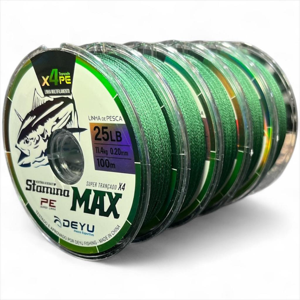 LINHA MULTIFILAMENTO STAMINA MAX 4X C/100 METROS DEYU em Oferta na Shopee