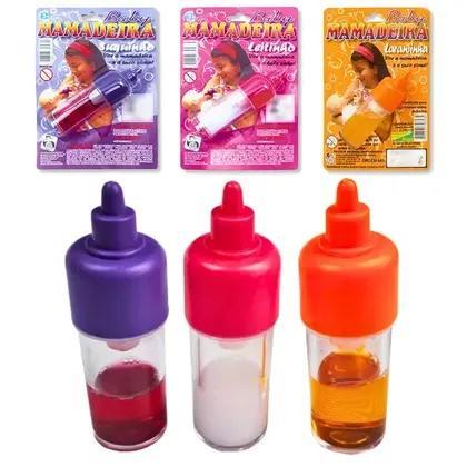 Mamadeira Mágica de Boneca 11,5Cm, Leitinho Suquinho Baby Cores variadas
