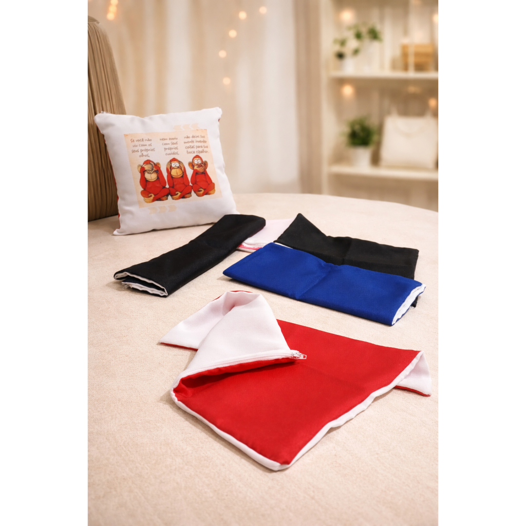 Kit 5 capas para almofadas 100% poliéster para sublimação