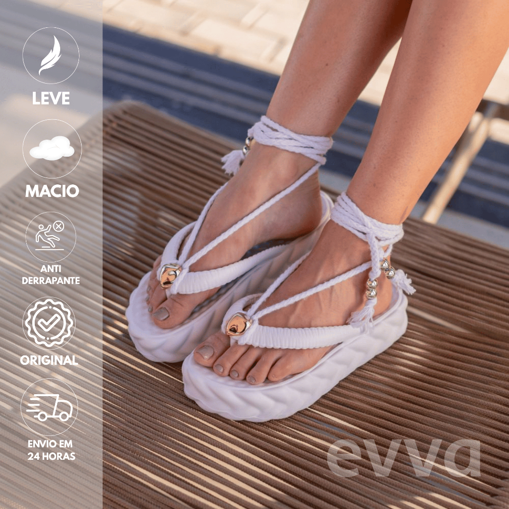 Chinelo Corda Amarração Leve Confortavel Macio 100% EVA Plataforma