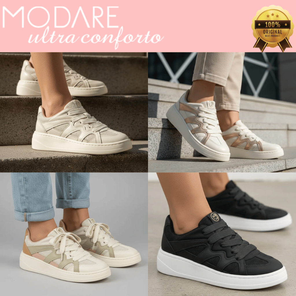 Tênis Modare Ultraconforto Casual Feminino Dia a Dia Leve Confortável Macio Cano Médio Original