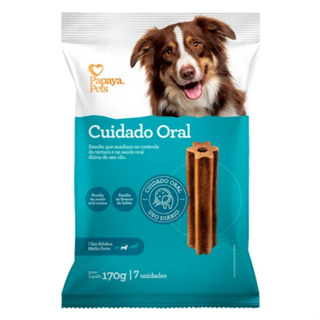 Petisco Papaya Pets Cuidado Oral Cães Adultos P. Médio 170g em Oferta na Shopee