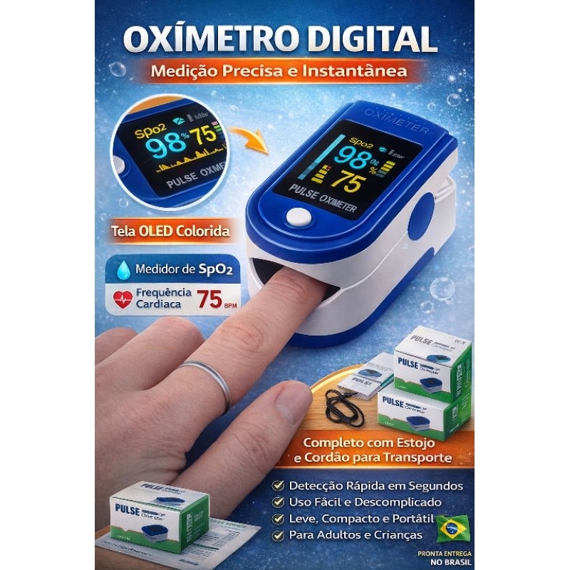 🩺 Oxímetro - Monitor De Saturação - Medidor De Oxigenação Sanguínea