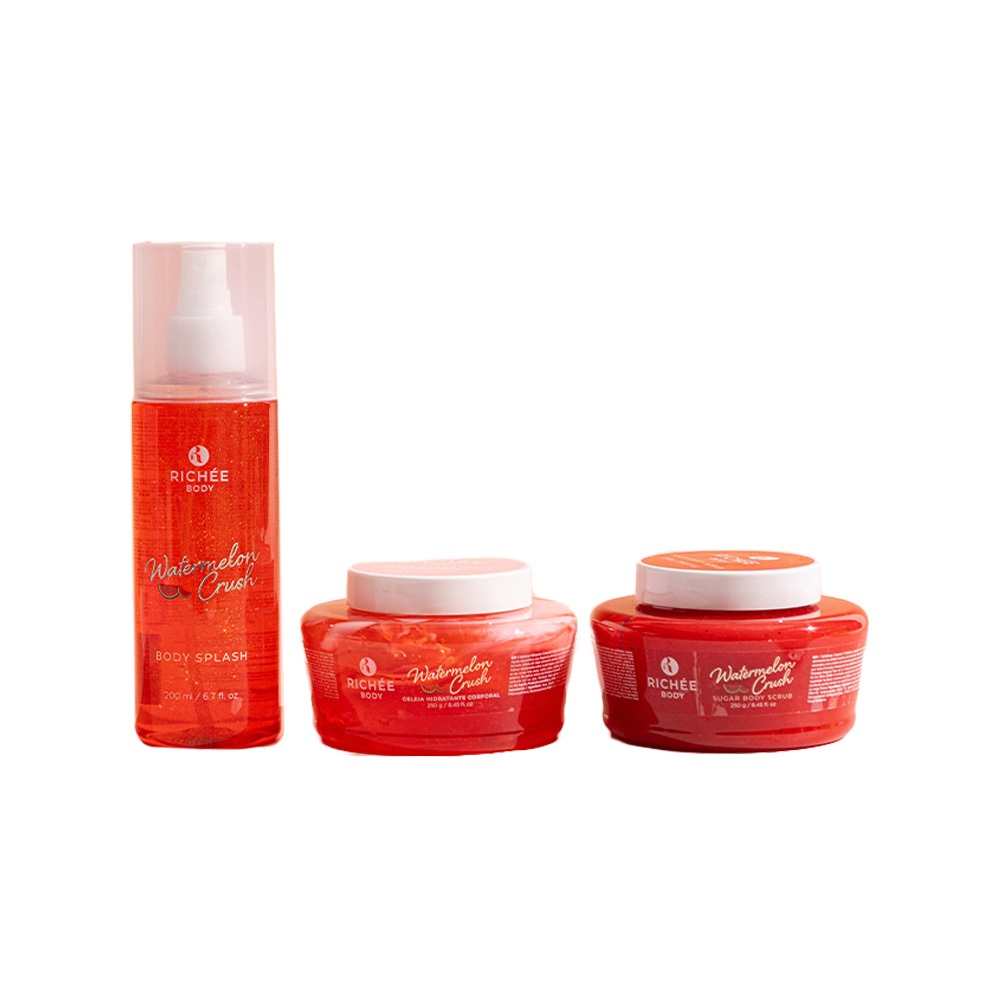 Kit Esfoliante, Geleia e Body Splash Watermelon - Richée Body em Oferta na Shopee