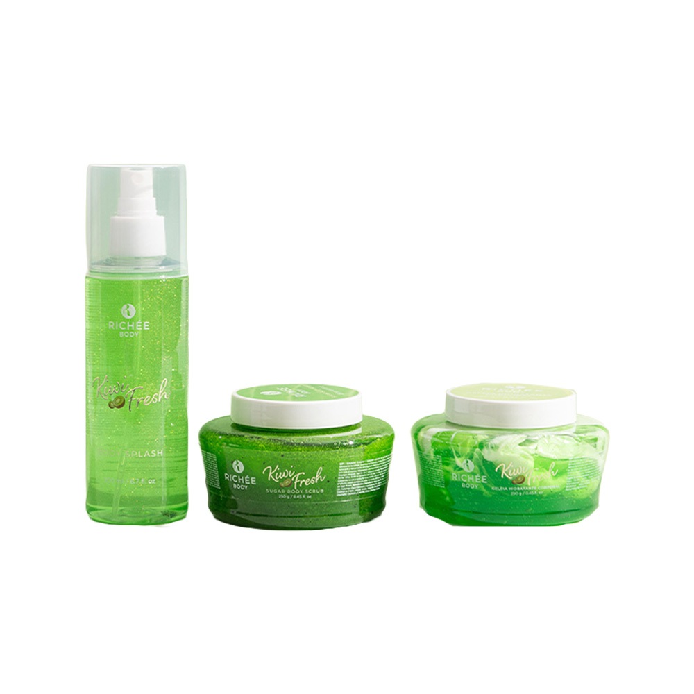 Kit Esfoliante, Geleia e Body Splash Kiwi - Richée Body em Oferta na Shopee