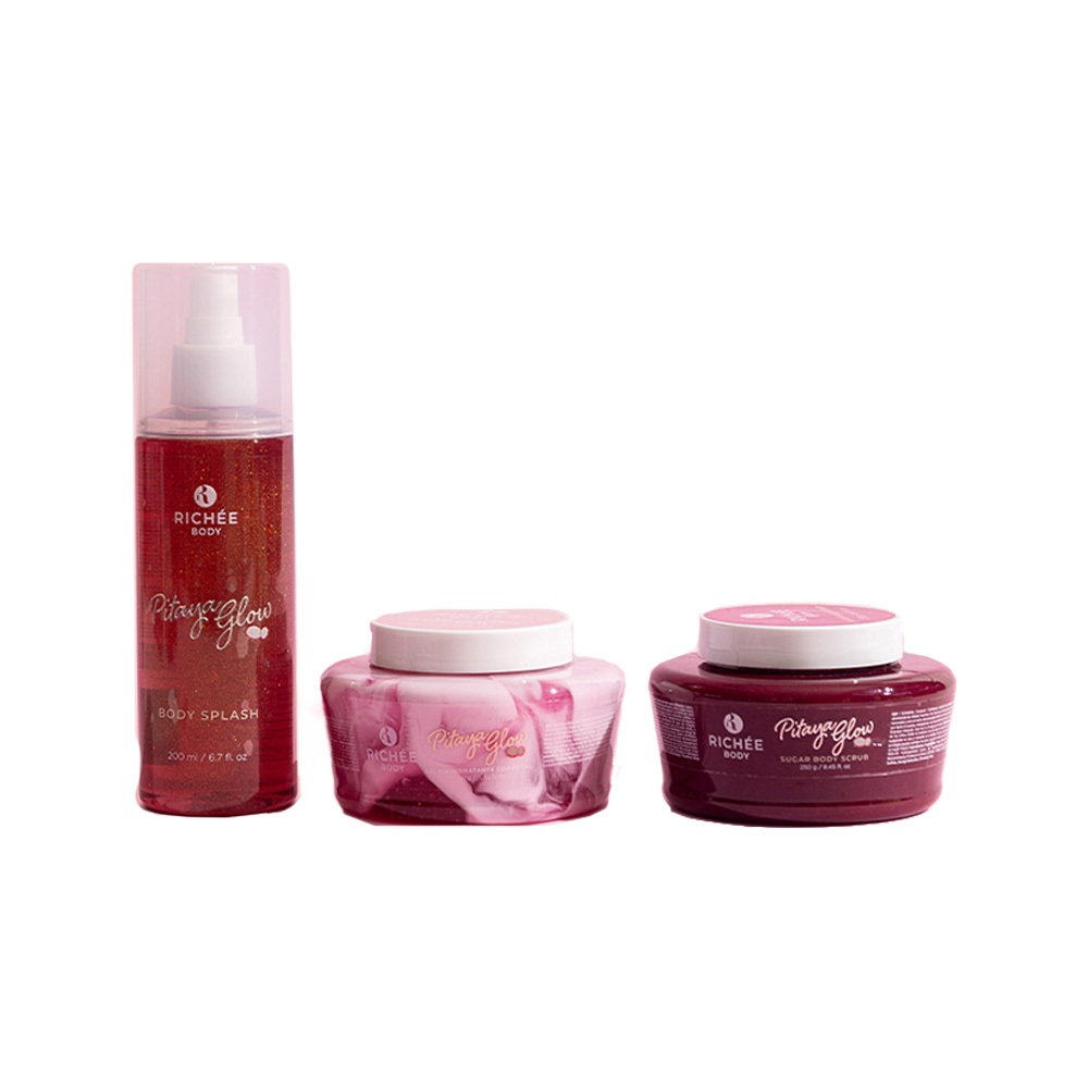 Kit Esfoliante, Geleia e Body Splash Pitaya - Richée Body em Oferta na Shopee