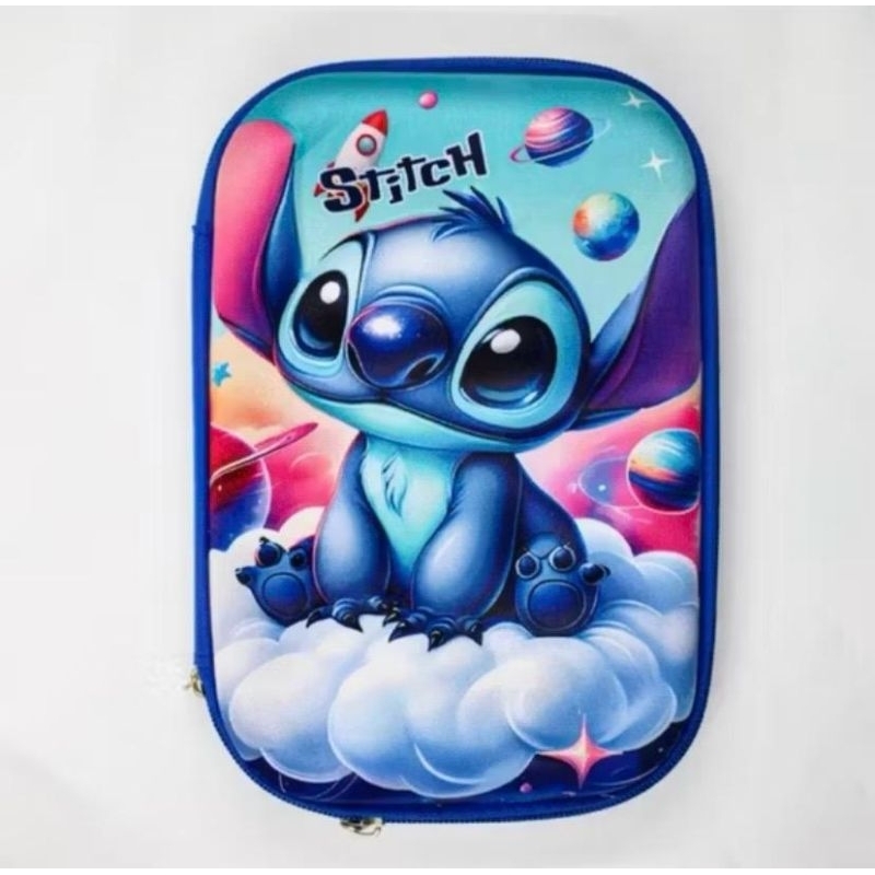 Estojo Escolar Infantil 3D com Divisórias Stitch Homem Aranha Sonic Barbie Menina Menino voltas as aulas em Oferta na Shopee