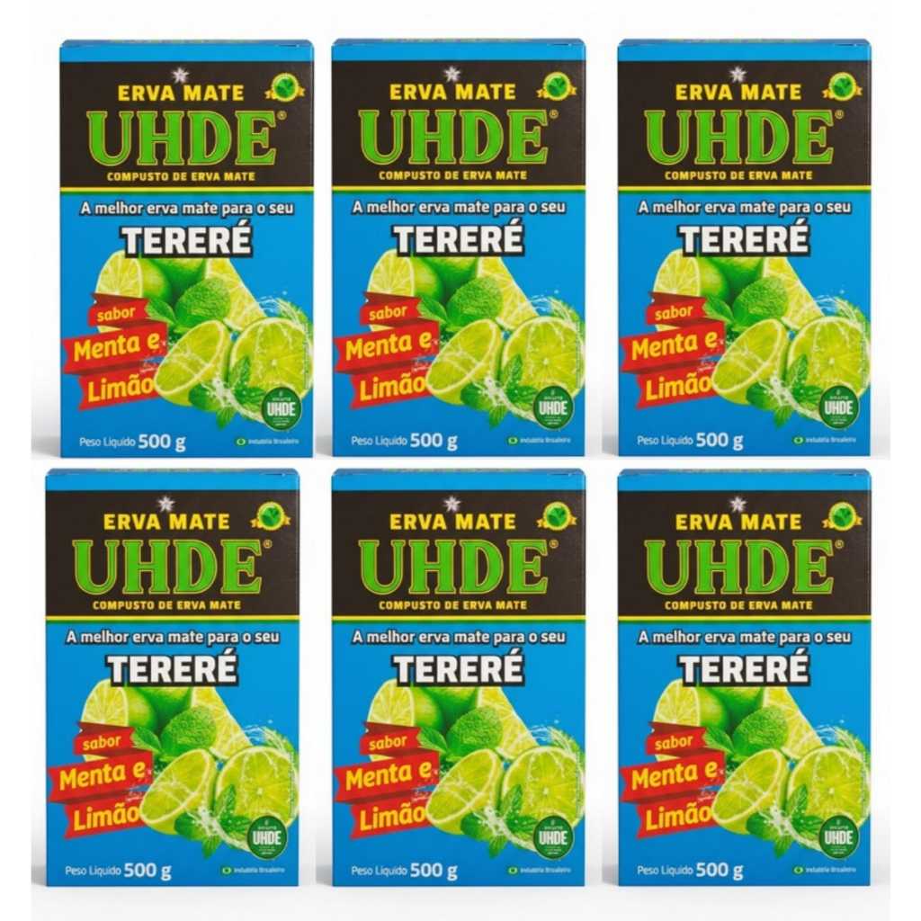 Erva Mate Tereré Menta Limão UHDE 500g - 6 Unidades