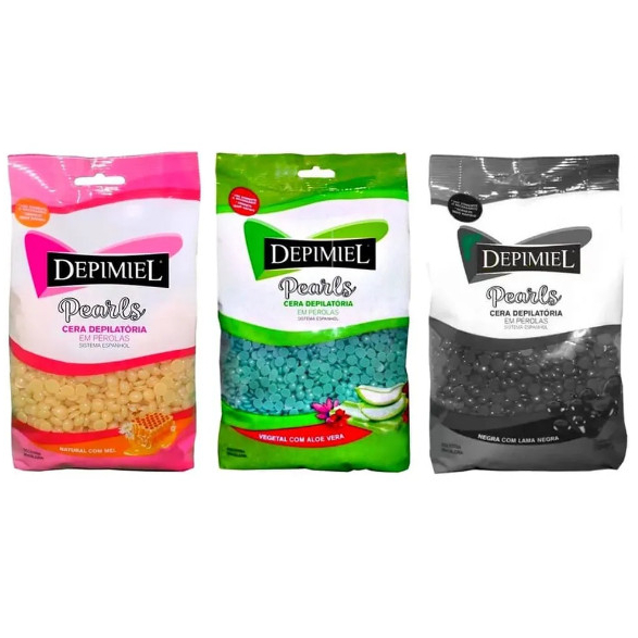 Cera Depilatória em pérolas de 1KG - Depimiel em Oferta na Shopee