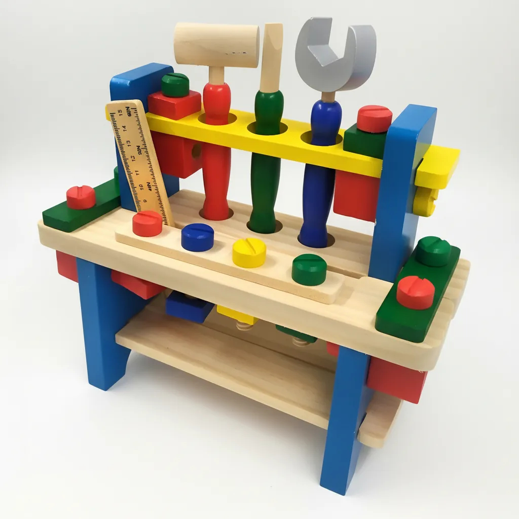 Brinquedo Bancada De Ferramentas Infantil Madeira 41 Peças
