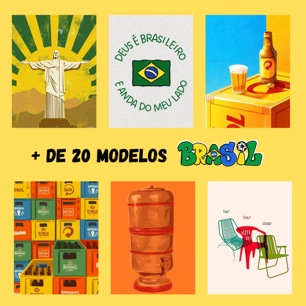 QUADRO BRASILIDADES - PLACA MDF A4 - 20 MODELOS - DECORAÇÃO BAR/CASA - BRASIL em Oferta na Shopee