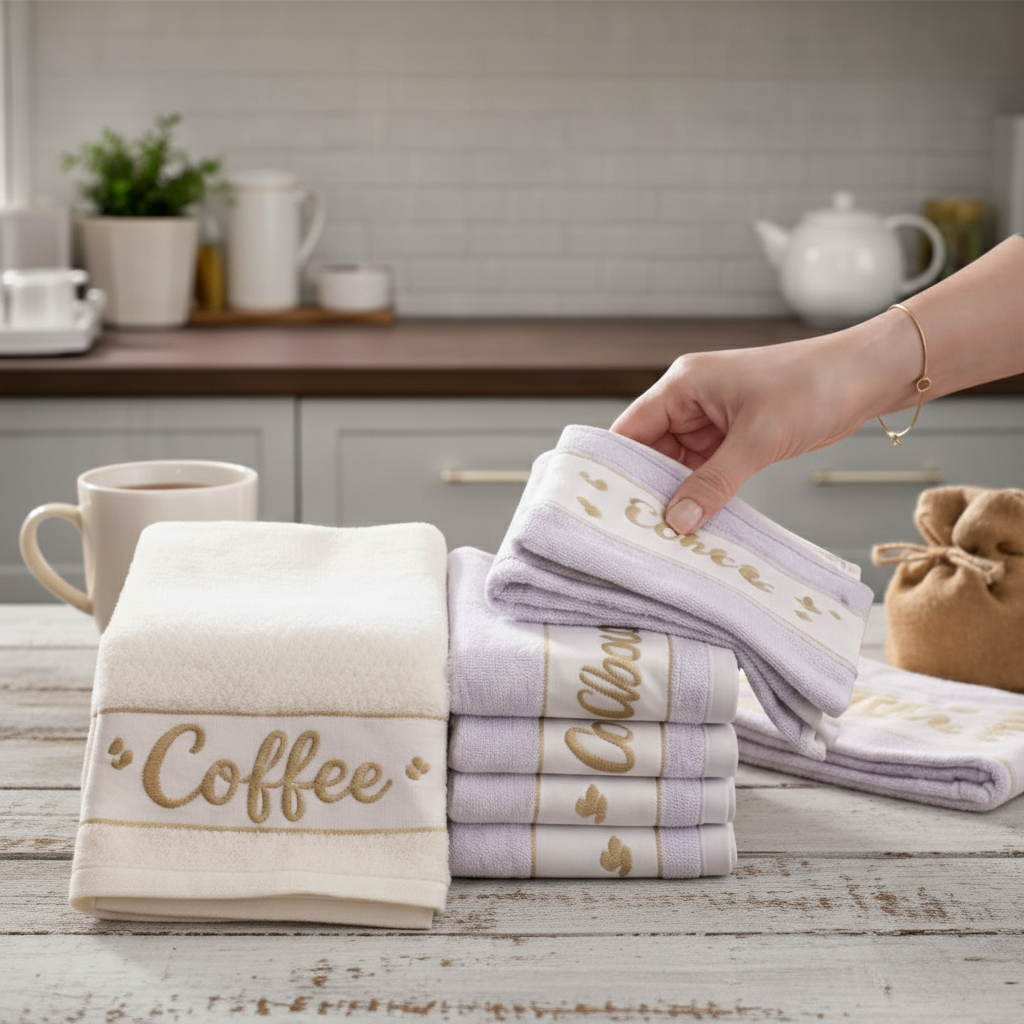 Kit 5 e 3 Panos de Copa Algodão Felpudo Jacquard Alta Absorção para Cozinha Uso Diário Limpeza Doméstica em Oferta na Shopee